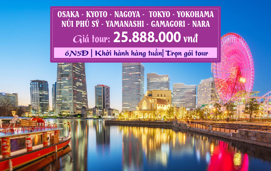 NB17. (6N5Đ) Osaka | Kyoto | Nagoya | Tokyo/Yokohama | Yamanashi | Nara