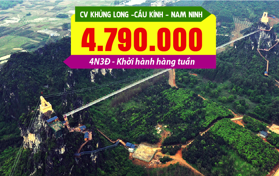 TQ19. (4N3Đ) Hà Nội | Công viên Khủng long | Cầu kính dài nhất châu Á | Nam Ninh