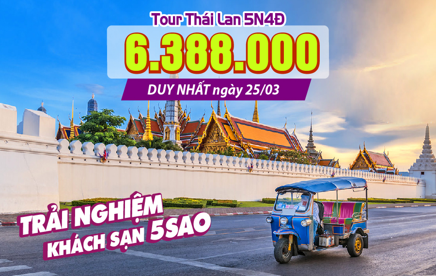 TL01.(5N4Đ) Bangkok | Siam cổ đại | Pattaya (khách sạn 5 Sao)