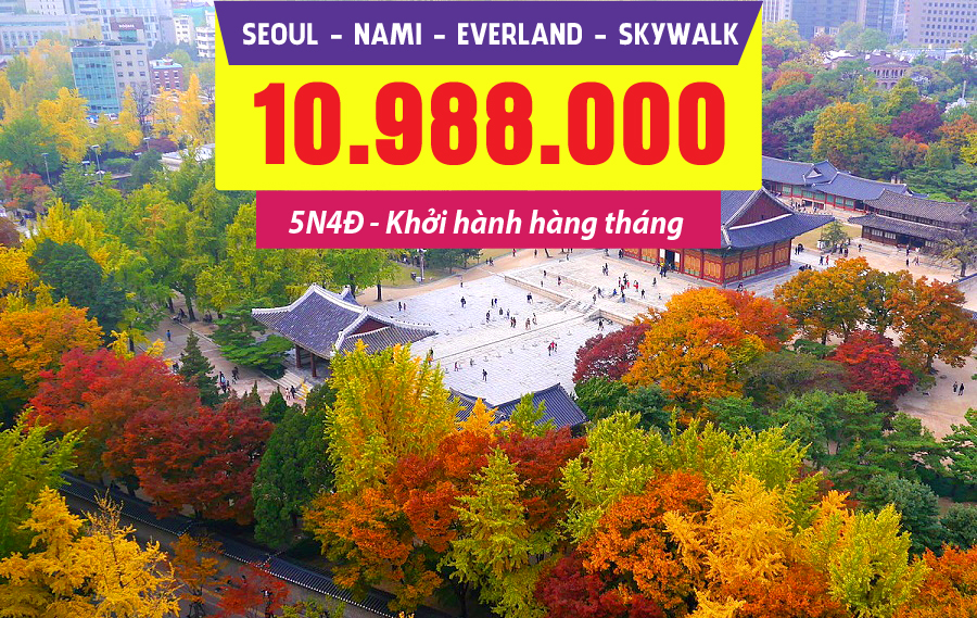 HQ04. (5N4Đ) Seoul | Nami | Everland | Skywalk